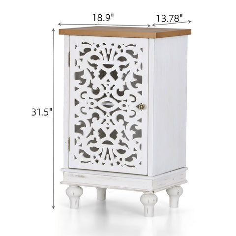 Accent Storage Cabinet with Decorative Carved