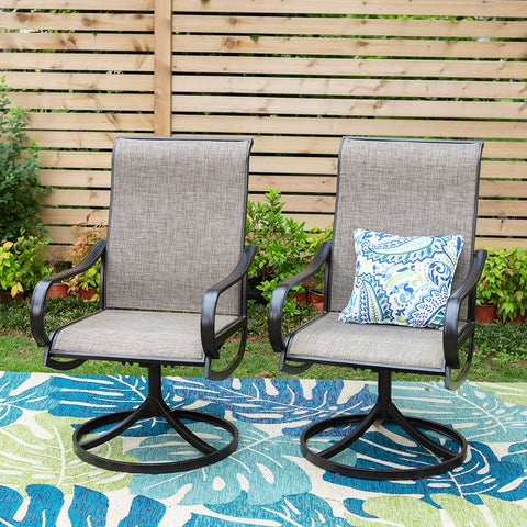 Patio Textilene Swivel Chair Outdoor Dining Set