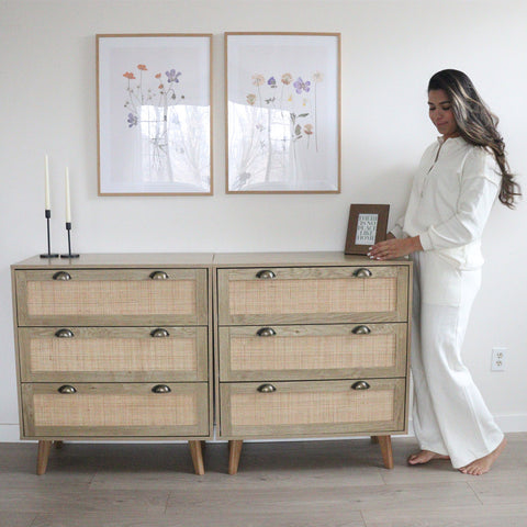 Natural Rattan Storage Cabinet and Chest of Drawers