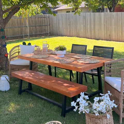 Outdoor Acacia Wood Dining Set, Modern Outdoor Dining Furniture