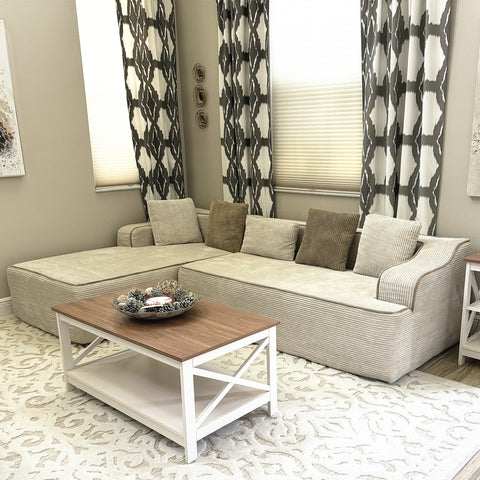 3 Seat Convertible L-Shaped Sectional Sofa Couch for Living Room