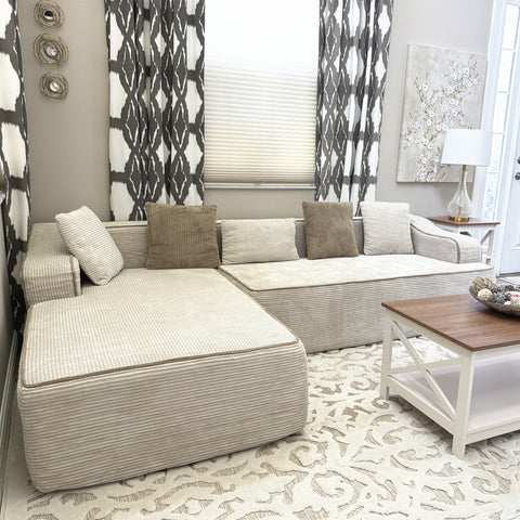 3 Seat Convertible L-Shaped Sectional Sofa Couch for Living Room