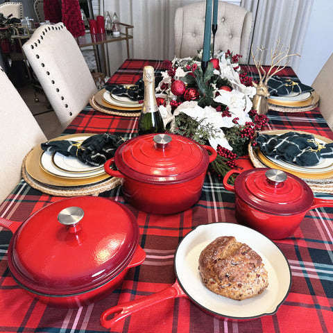 Kitchen Academy 7 Piece Enameled Cast Iron Cookware Set, PFOA&PFAS Free