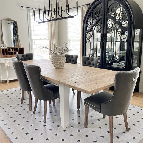 PU Leather Wing Back Side Dining Room Chairs Set of 6
