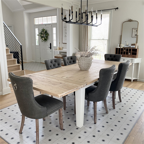 PU Leather Wing Back Side Dining Room Chairs Set of 2