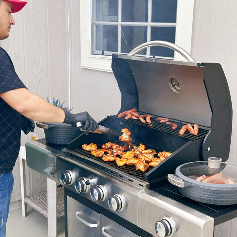 4-Burner Outdoor Propane Gas BBQ Grill with Side Burner
