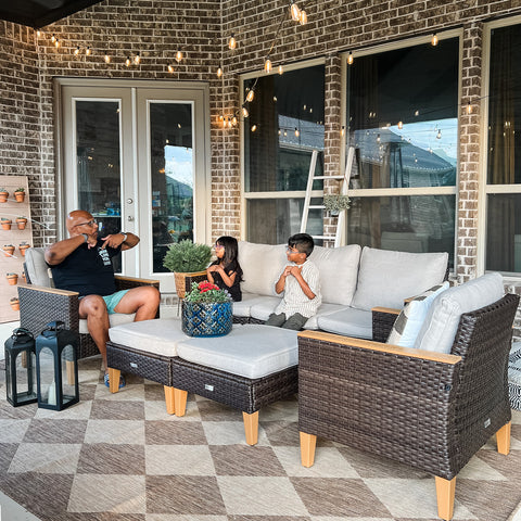 7-Piece Luxury Rattan Outdoor Sofa Sectional