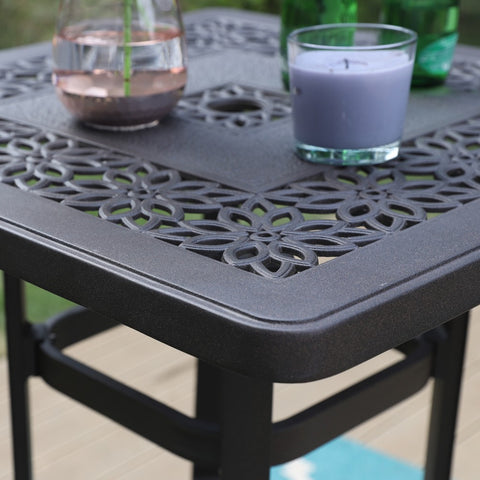 41" Height Cast Aluminum Patio Outdoor Pub High Round/Square Bar Table