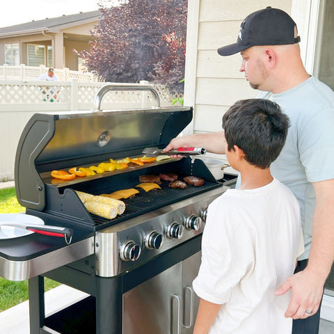 6-Burner Outdoor Propane Grill with Extra Side Burner