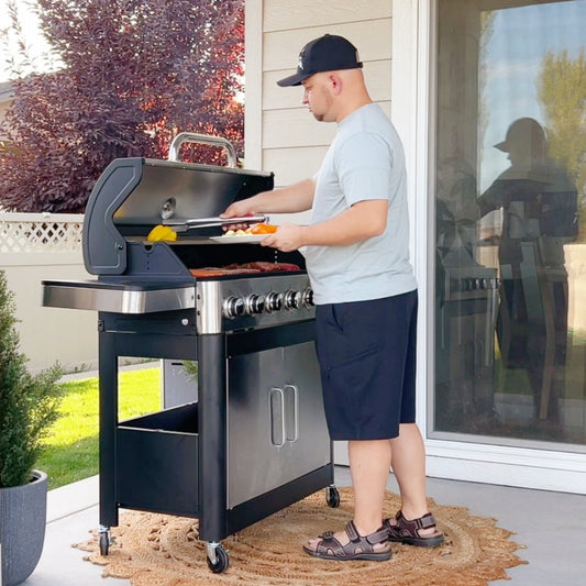 6-Burner Outdoor Propane Grill with Extra Side Burner