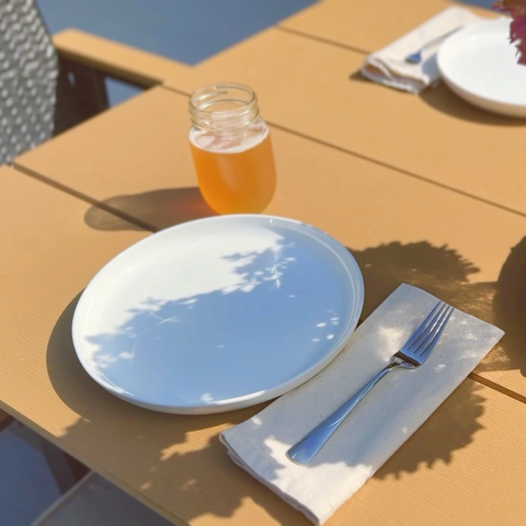 7-Piece Outdoor Dining Set with HDPE Rattan Chair and Wood-grain Table