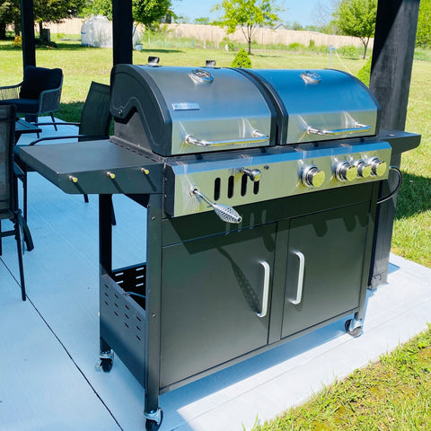 Outdoor Propane Grill & Charcoal Grill Combo