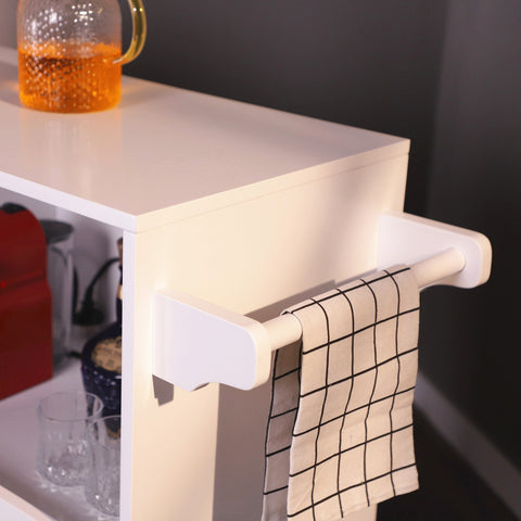 Multifunctional & Movable Kitchen Island Cart with Ample Storage Space and Towel Rack