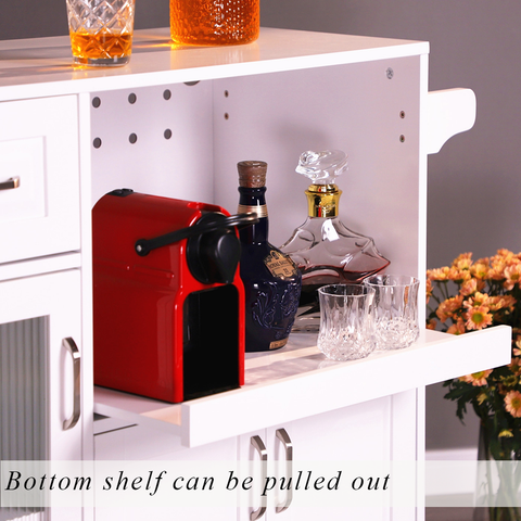 Multifunctional & Movable Kitchen Island Cart with Ample Storage Space and Towel Rack