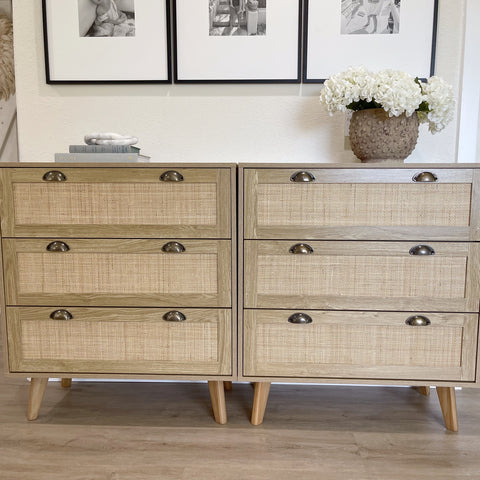 Natural Rattan Storage Cabinet and Chest of Drawers