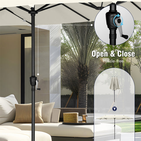 13ft Large Double-Sided Outdoor Patio Umbrella