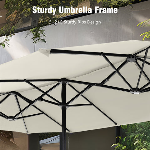 13ft Large Double-Sided Outdoor Patio Umbrella