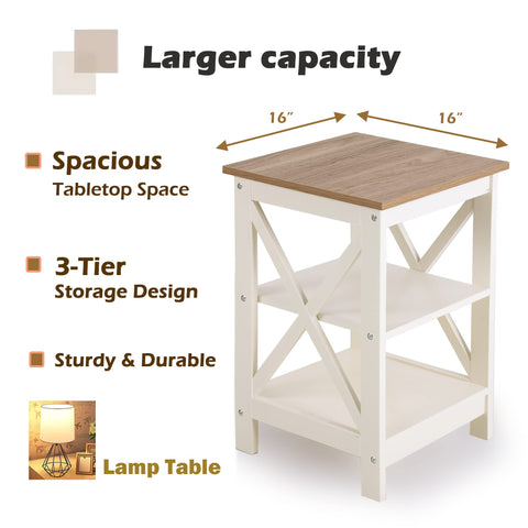 PHI VILLA Farmhouse-Inspired Manufactured Wood Coffee Table
