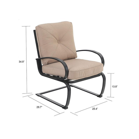 C-Spring Metal Cushioned Lounge Chairs
