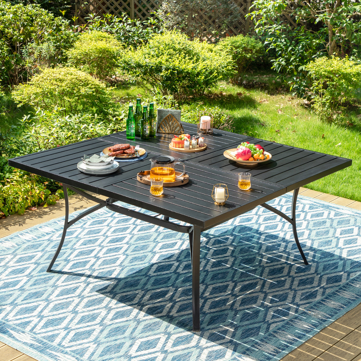 60" Enlarged Basket-wave Sqaure Patio Table