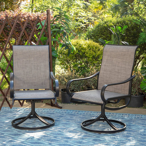 Patio Textilene Swivel Chair Outdoor Dining Set