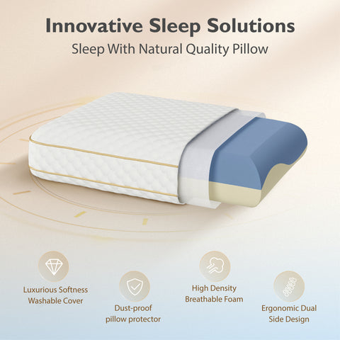 Ergonomic Dual-Firmness Memory Foam Pillow with Better Support