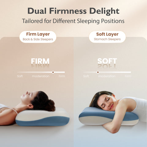 Ergonomic Dual-Firmness Memory Foam Pillow with Better Support