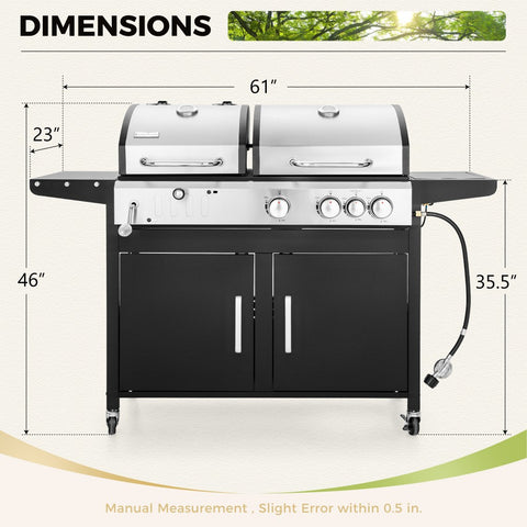 Outdoor Propane Grill & Charcoal Grill Combo