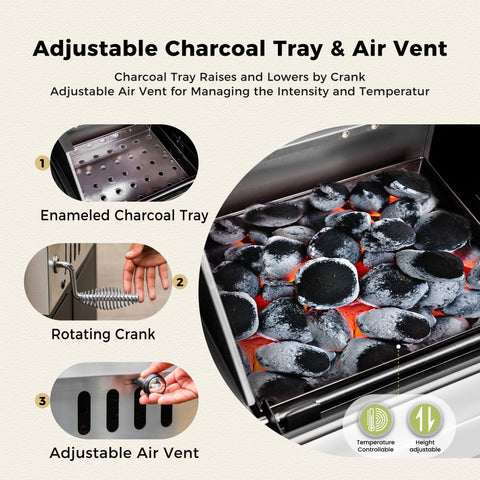 Outdoor Propane Grill & Charcoal Grill Combo