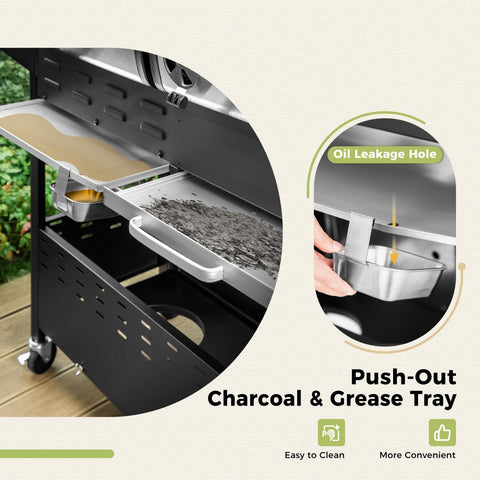 Outdoor Propane Grill & Charcoal Grill Combo