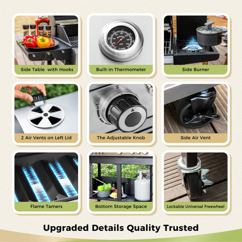 Outdoor Propane Grill & Charcoal Grill Combo