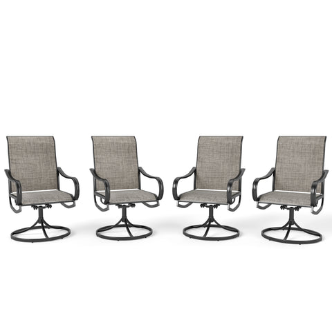 Patio Textilene Swivel Chair Outdoor Dining Set