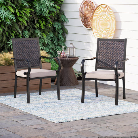 American Classic Rattan Metal Patio Dining Chairs