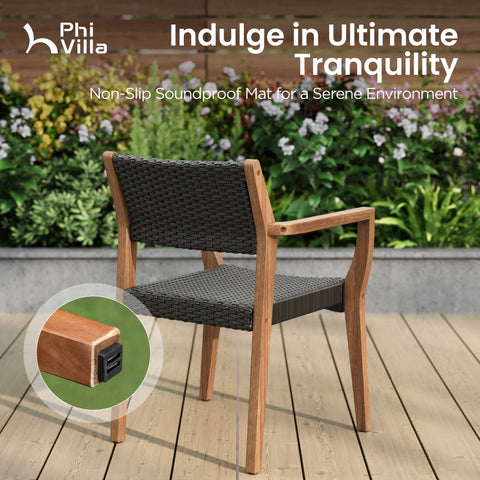 7/9 Piece Outdoor Acacia Wood Dining Set with Extendable Table and Rattan Chairs