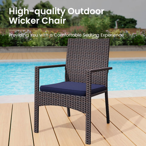 7/9 Piece Acacia Wood Outdoor Dining Set with Wicker Rattan Haiti Chairs