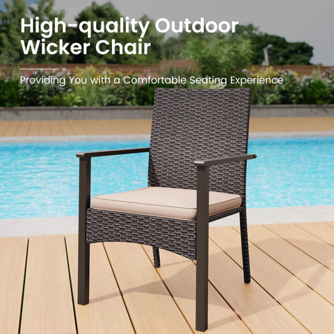 7/9 Piece Acacia Wood Outdoor Dining Set with Wicker Rattan Haiti Chairs