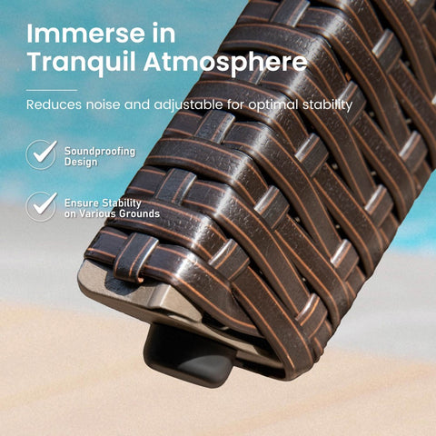 Acacia Wood Outdoor Dining Table with Rattan Accents