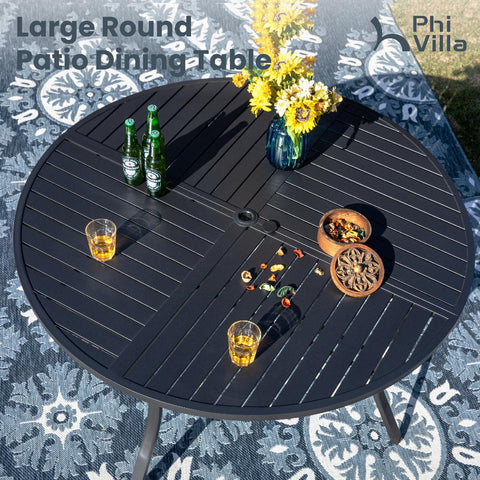 42" & 54" Geometric Stamped Patio Dining Round  Table