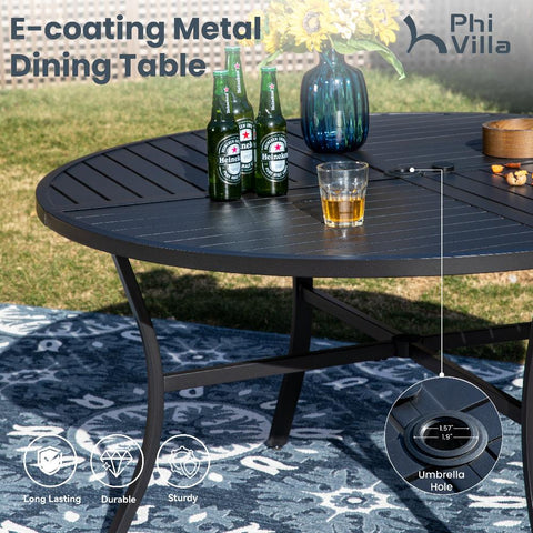 42" & 54" Geometric Stamped Patio Dining Round  Table