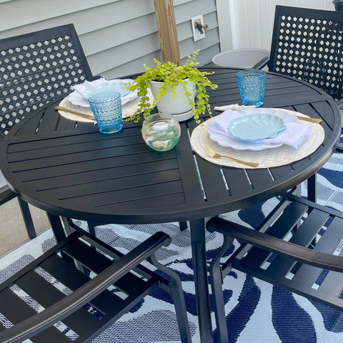 42" & 54" Geometric Stamped Patio Dining Round  Table