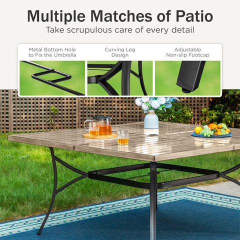 9-Piece Outdoor Patio Dining Set with Handcrafted Rattan Rope Chairs