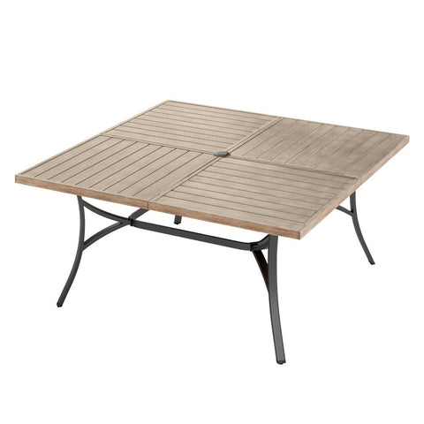8-Seat Large Wood-like Square Patio Dining Table