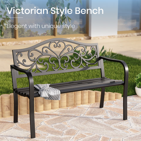 Black Outdoor Bench Set - Built to Last and Easy to Assemble