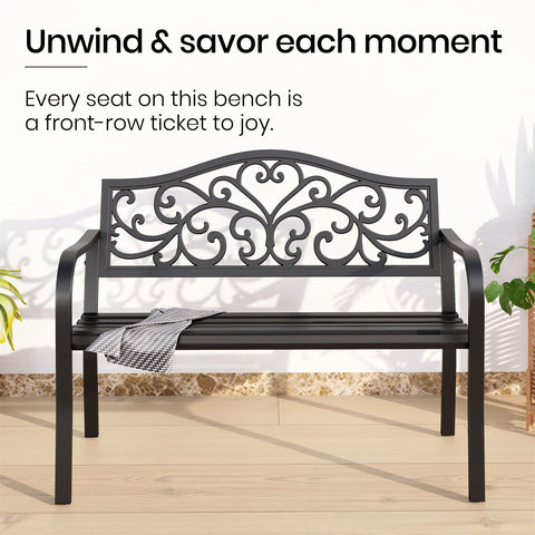 Black Outdoor Bench Set - Built to Last and Easy to Assemble