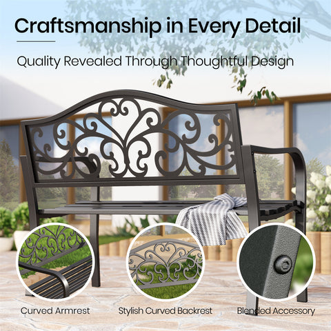 Black Outdoor Bench Set - Built to Last and Easy to Assemble