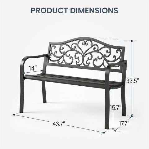 Black Outdoor Bench Set - Built to Last and Easy to Assemble
