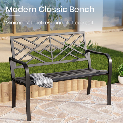 Black Outdoor Bench Set - Built to Last and Easy to Assemble