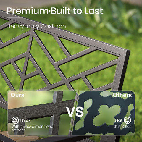 Black Outdoor Bench Set - Built to Last and Easy to Assemble