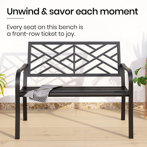 Black Outdoor Bench Set - Built to Last and Easy to Assemble
