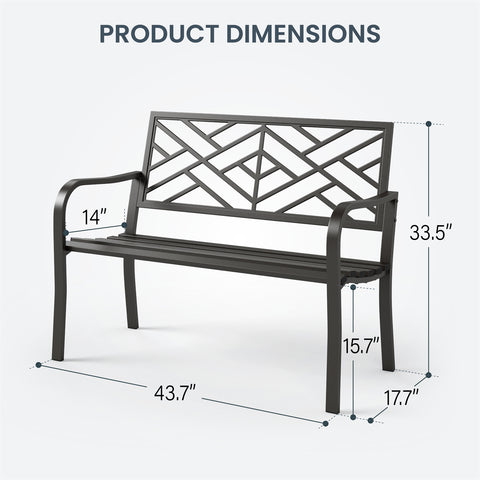 Black Outdoor Bench Set - Built to Last and Easy to Assemble